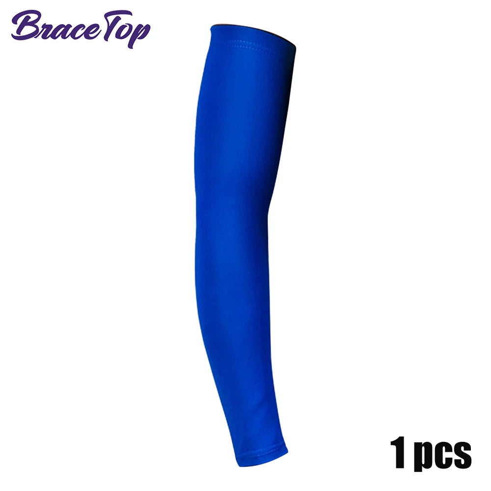 BraceTop 1 PC Sports Cooling Arm Sleeves for Men Women, Outdoor UV Protection Sleeves for Basketball Football Volleyball Cycling