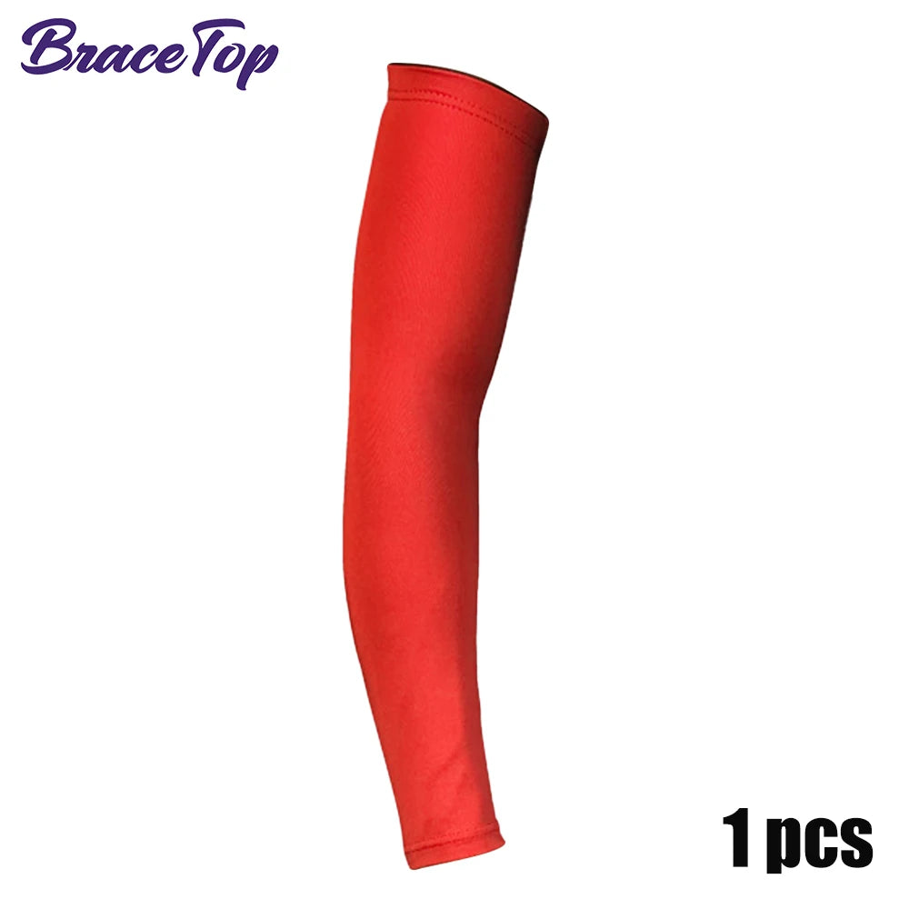 BraceTop 1 PC Sports Cooling Arm Sleeves for Men Women, Outdoor UV Protection Sleeves for Basketball Football Volleyball Cycling