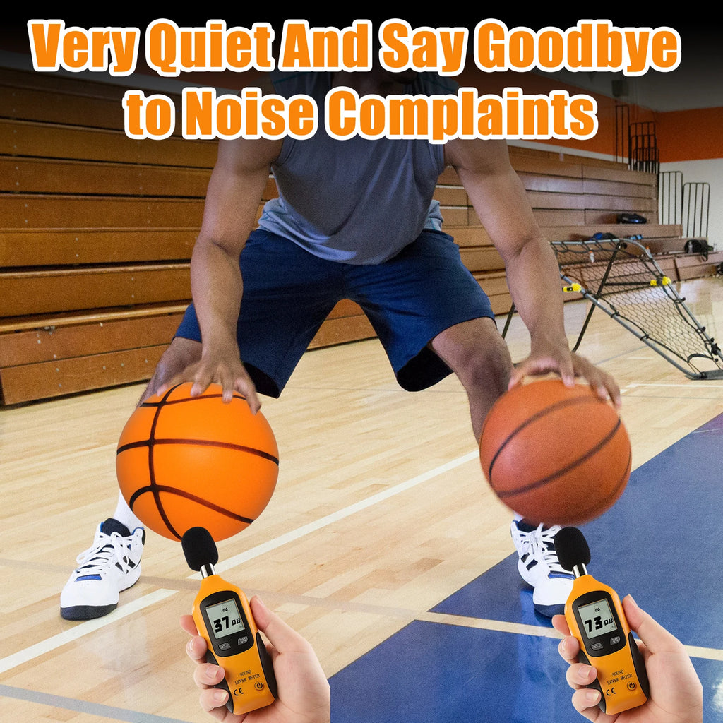 Silent Basketball Size 7 (29.5") Dribbling Indoor Grooved Foam Basketball High Bounce Noiseless Training Silent Ball