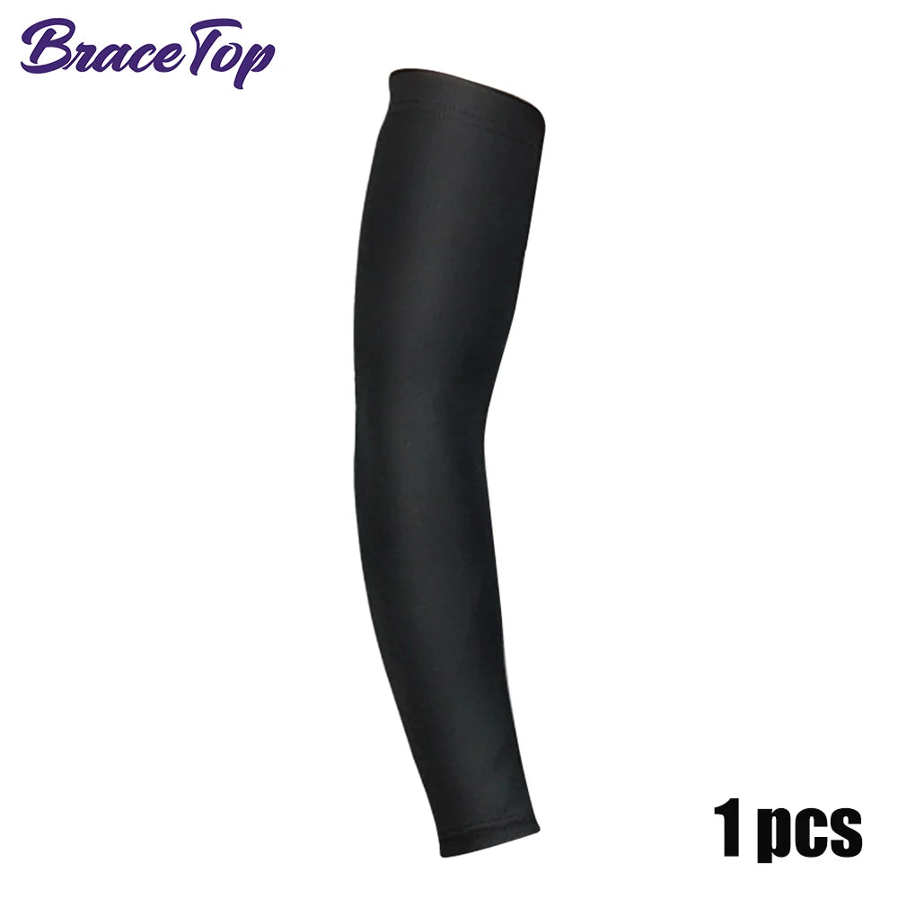 BraceTop 1 PC Sports Cooling Arm Sleeves for Men Women, Outdoor UV Protection Sleeves for Basketball Football Volleyball Cycling