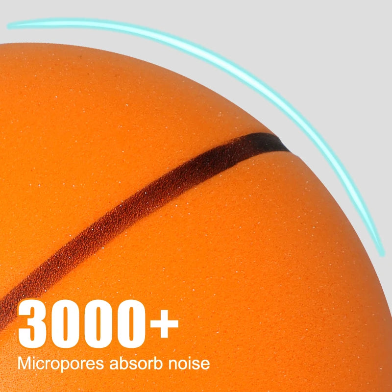 Silent Basketball Size 7 (29.5") Dribbling Indoor Grooved Foam Basketball High Bounce Noiseless Training Silent Ball