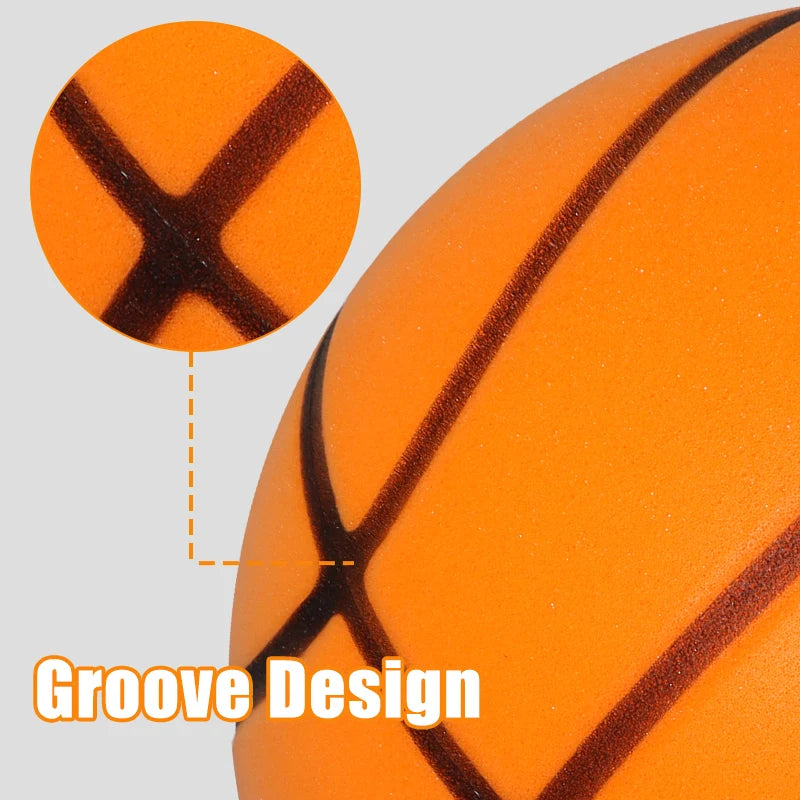 Silent Basketball Size 7 (29.5") Dribbling Indoor Grooved Foam Basketball High Bounce Noiseless Training Silent Ball